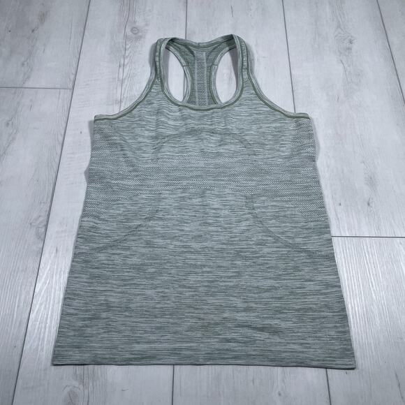 Lululemon 10 Swiftly Tech Tank Top Racerback Heather Desert Olive Green Workout - Picture 1 of 10